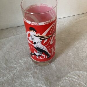 Coca-Cola Red and White Sports Glass 90’s babe Ruth